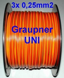 Servokabel vd rol GRAUPNER 3x0,25mm2 PLAT p/m