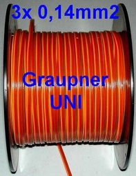 Servokabel vd rol GRAUPNER 3x0,14mm2  PLAT p/m