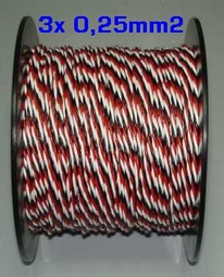 Servokabel vd rol Robbe  3x0,25mm2 GEDRILT p/m
