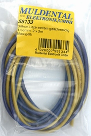 Silicone draad BLAUW-GEEL 1,5mm2  4meter nr. 55133