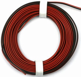 PVC 2 aderig 0,14mm2  Rood/Zwart soepel p/ meter  nr. 51721