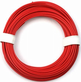 PVC Litze 1-aderig zeer dun-soepel 0,055mm2 Rood 10M 51420