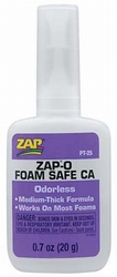 Zap PT25 Adhesives Zap-O Odorless CA+ Foam Safe Glue 20gr