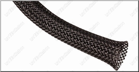 Vlechtkous Braided Sleeving 15mm Zwart 1 meter 61117