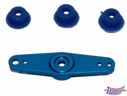 Servo arm dubbel recht aluminium blauw UNI 45mm RCP-10023