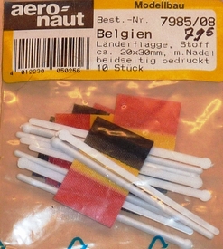 Aeronaut Vlag Stof BELGIE 20x30mm 10 stuks Nr. 7985-08