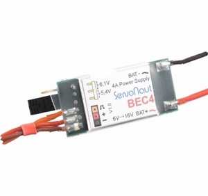 Servonaut BEC4 OPTO tot 16V uit 5,4V-6,1V  4Amp