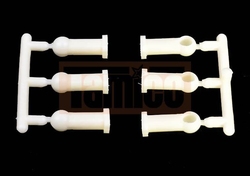 Tamiya 50633  kogelkop 4mm set wit kunststof M2  (6pce)