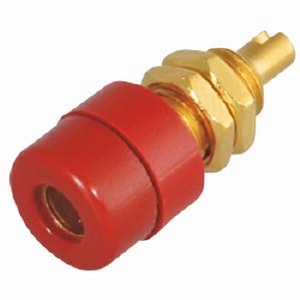 Telefoonbus gold 4mm met soldeeraansl. BOARD - ROOD 71670