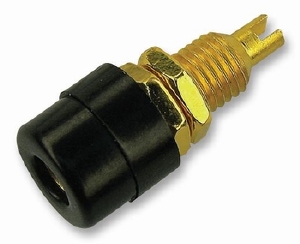 Telefoonbus gold 4mm met soldeeraansl. BOARD - ZWART 71671