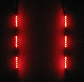 Pistenking  Backfire kort rood 3x5 led zijwaarts  6-12V