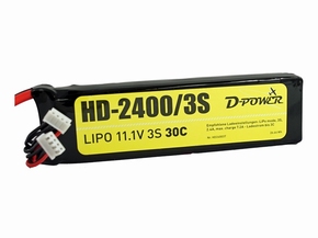 D-Power Lipo 3-2400mAh  3S 30C XH+EH bal + XT60 stekker