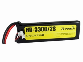 D-Power HD-3300 2S Lipo (7,4V) 30C - mit XT60 Stecker