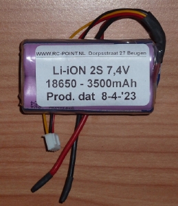 Accu 7,4V Li-Ion 3400mAh XT30  Huina 1580 and 1583