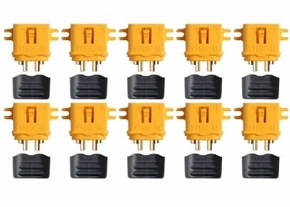 XT60L  Male Bullet Connector w Sheath Housing pack 10st