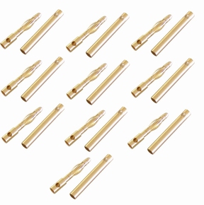 Goldplug 2mm verbinder MALE+FEMALE 10 paar 40023