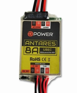 D-Power 9205 Antares UBEC HV 8A Akkuweiche uit 5-6 +7,4V