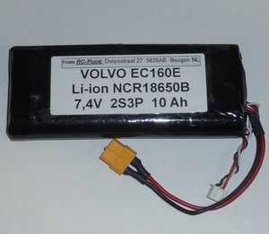 Accu 7,4V Li-Ion 10000mAh XT60 Volvo EC160E