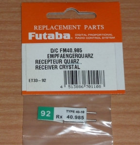 FUTABA DC FM CRYSTAL RECEIVER 40mHz CH92 = 40.985MHz