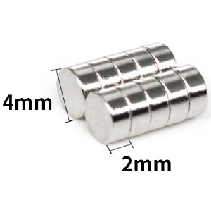 Magneet neodymium Rond ton 4x2mm   1stuk 77012