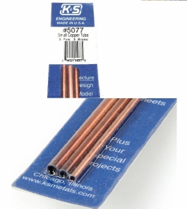 K&S 5077 Bendable Copper Tube, 3/32" 5/32" 1/8"x 12" (3st)
