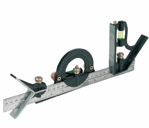 3 in 1 Combihaak winkelhaak 45-90 graden hoekmeter 300 mm -Waterpas