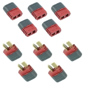 Deans-T  5x FEMALE+5x Male connector w cap 5 paar