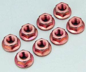 Kyosho 1-N4045F-R Nut(M4x4.5/Flanged/Steel/Red/8pcs)