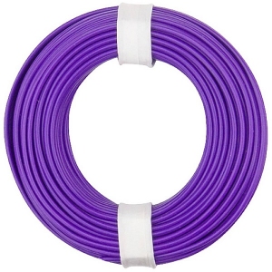 Draad massief 1 aderig 0,5mm  PAARS-VIOLET 5 meter rol 71128
