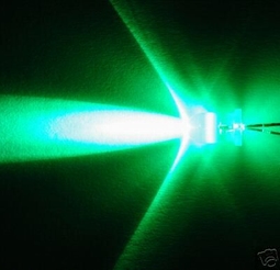 LED 3mm Super Bright Groen 13000 mcd bij 3,4V (zeer fel)