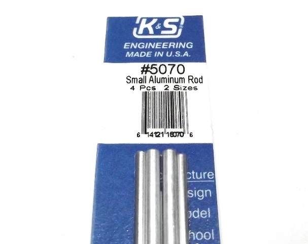 K&S 5070 Aluminum Bendable Rod: 3/32" & 1/8" x 12" (4stuks)