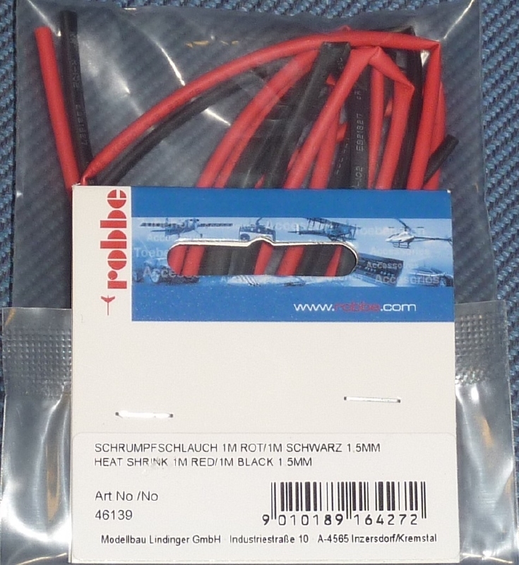 Krimpkous PE 2:1 rood/zwart Ø1,5mm lengte 1m  46139