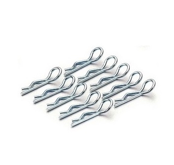 RCP-11042 BODY CLIPS 1:12 , Chroom 10 stuks klein