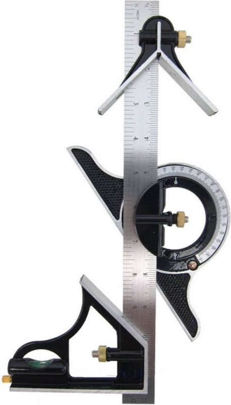 3 in 1 Combihaak winkelhaak 45-90 graden hoekmeter 300 mm -Waterpas