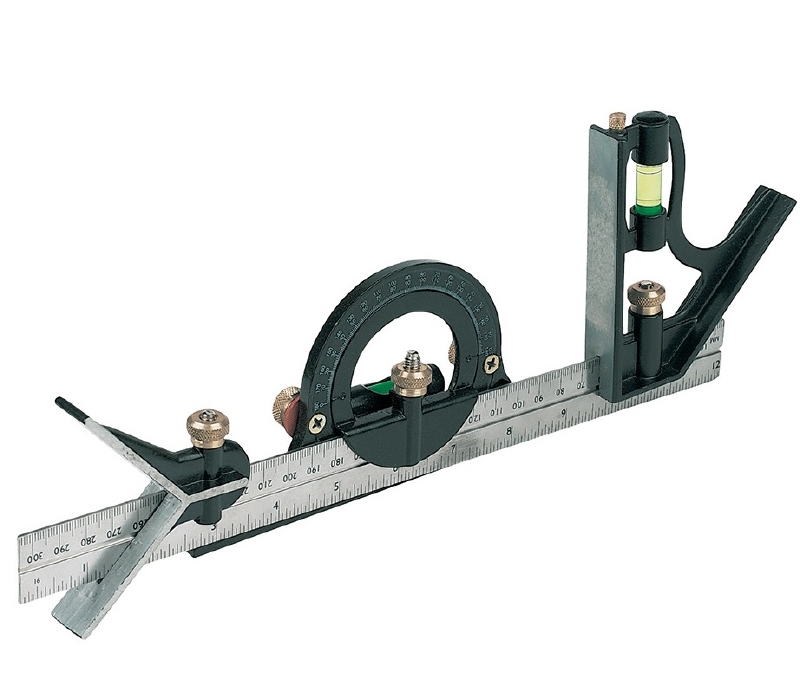 3 in 1 Combihaak winkelhaak 45-90 graden hoekmeter 300 mm -Waterpas