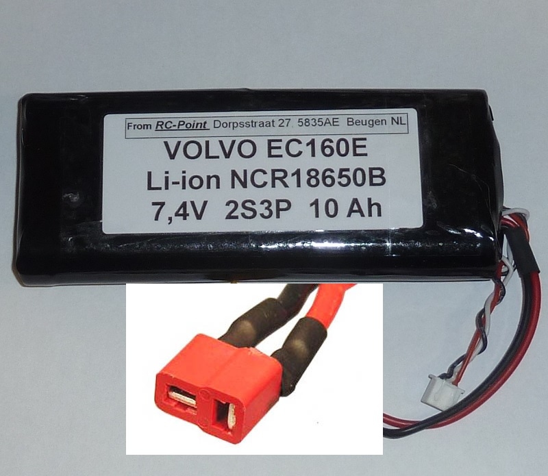 Accu 7,4V Li-Ion 10000mAh T-DEAN Volvo EC160E