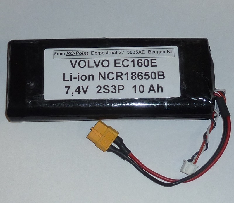 Accu 7,4V Li-Ion 10000mAh XT60 Volvo EC160E