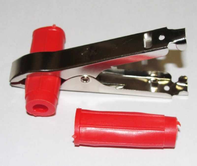 Accuklem 30Amp  75mm lang ROOD soldeer 71686 p/s