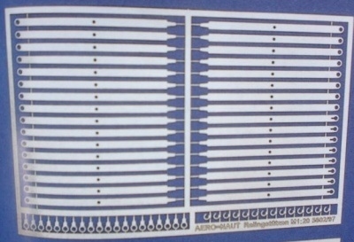 Aeronaut 5602/92  Reling staanders plat 2b 13,4mm hoog 32st