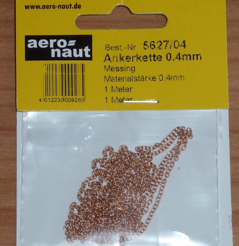 Aeronaut 5627/04 ankerketting koper kleurig 2mm 1meter