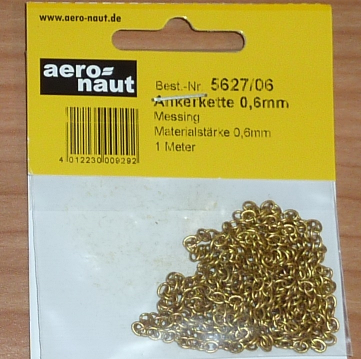 Aeronaut 5627/06 ankerketting messing kleurig 3,5mm 1meter