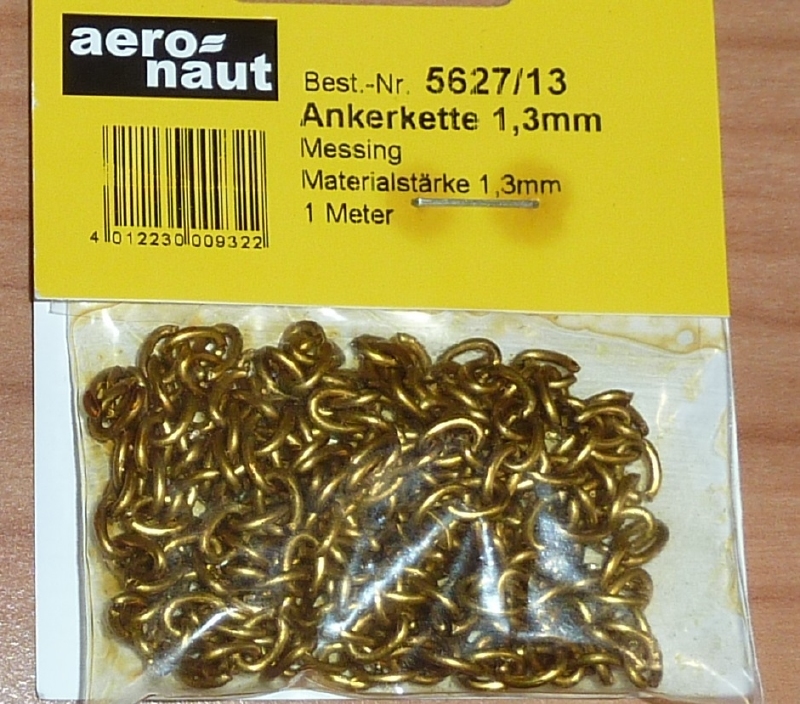 Aeronaut 5627/13 ankerketting messing kleurig 6,5mm 1meter