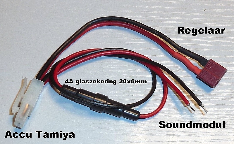 Beier Accu Y-kabel Tamiya-DEANS Beier soundmodul USM-RC 26cm