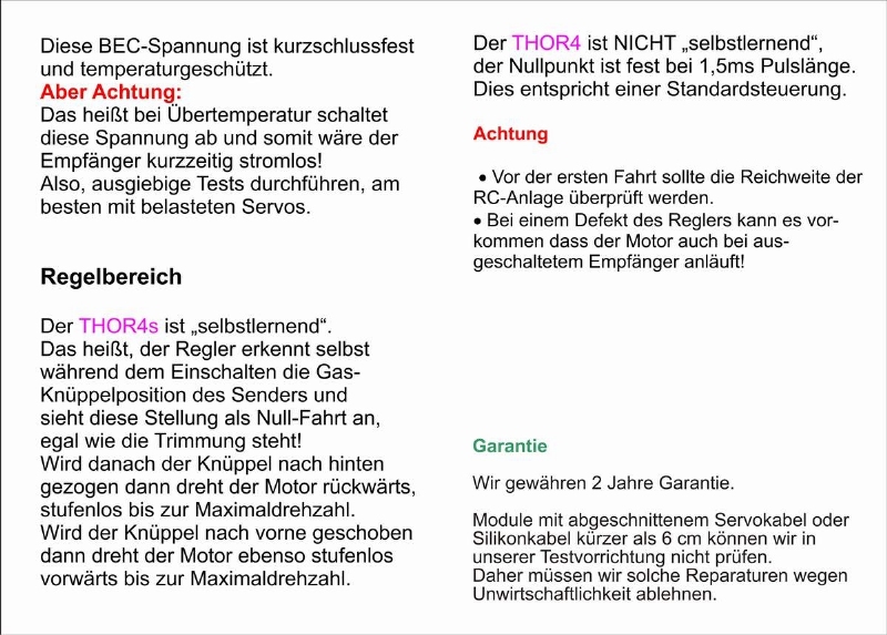 CTI THOR 4  Vaar-Rijregelaar 4A vooruit/stop/achteruit