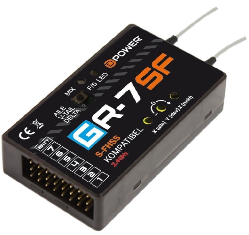 D-Power GR7SF  2.4 GHz ontvanger Futaba S-FHSS compatibel