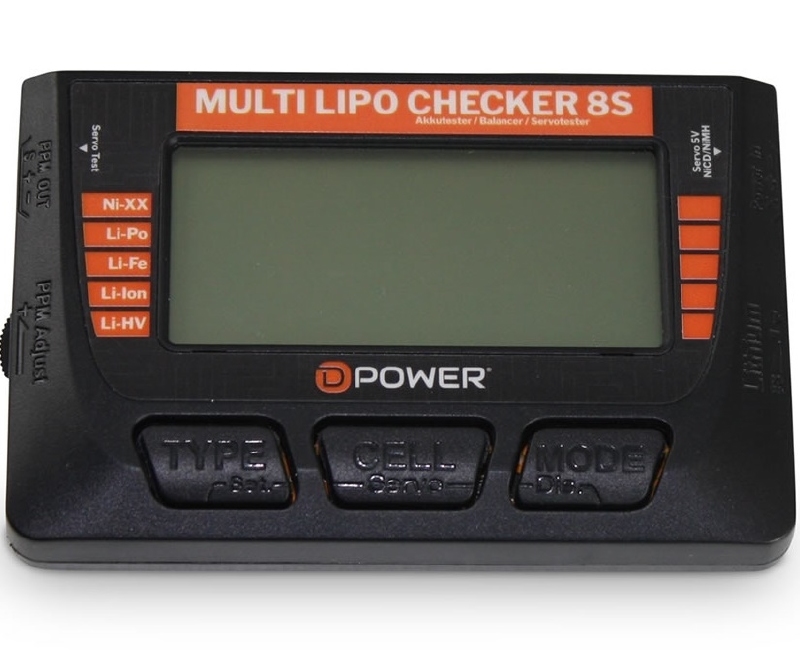 D-Power Multi Lipo Checker 8S, Balancer,Servotester,Akkutest