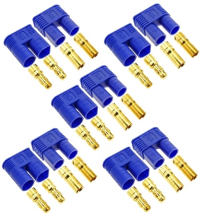 EC3 Connector set Blauw 60Amp  (5xM+5xF)