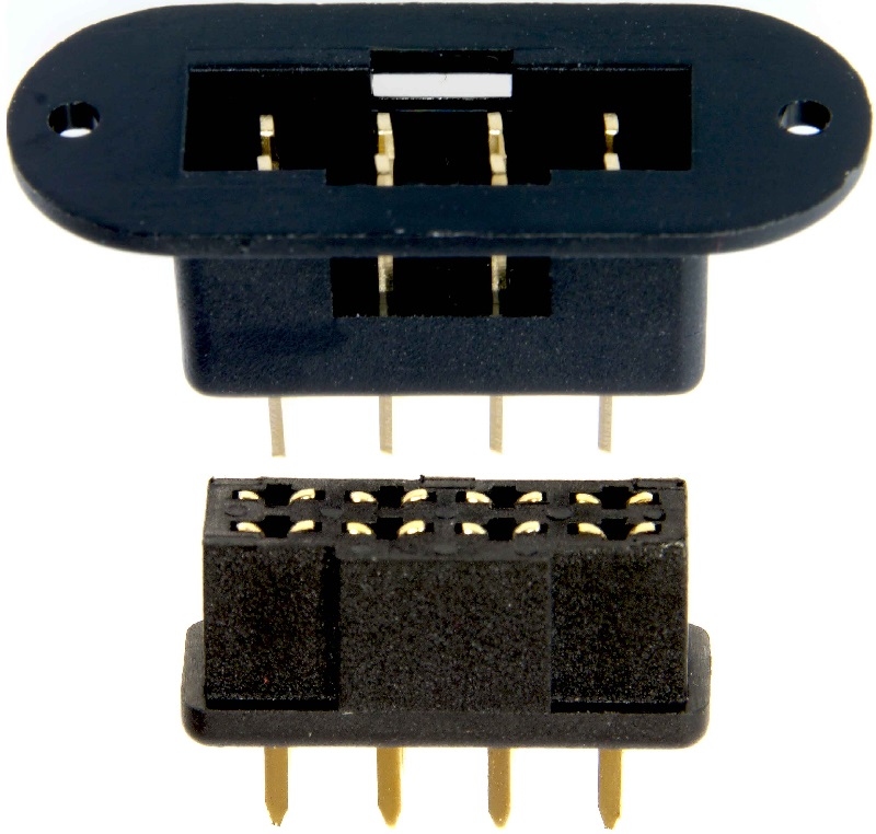 EMCOTEC 8 polig vleugel stekkerset M+F  ZWART met huis 71285