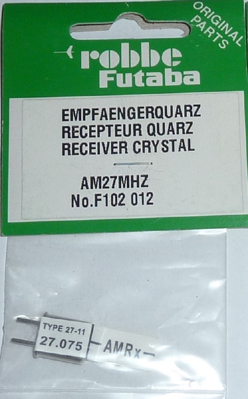 FUTABA AM RX CRYSTAL 27MHz RECEIVER CH12 = 27,075MHz