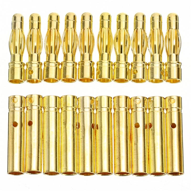 Goldplug 4mm gold verbinders male+female SET 10 paar 40002